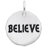 Rembrandt Charms Believe Charm Tag Charm Pendant Available in Gold or Sterling Silver