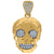 10kt Two-tone Gold Mens Cubic Zirconia CZ Polished Finish Skull Charm Pendant