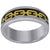 Titanium Black Yellow Tone Chain Comfort Fit Wedding Band 8mm Sizes 8 - 13