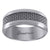 Titanium Mens Grey Carbon Fiber Inlay Weave Pattern Comfort Fit Wedding Band 8mm Sizes 8 - 13