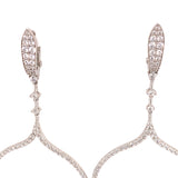 925 Sterling Silver Cubic Zirconia Womens Hoop Dangle Earrings